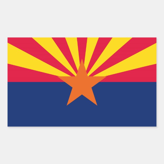 Sticker Rectangulaire Conception du drapeau de l'État de l'Arizona (Devant)