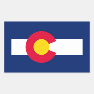 Sticker Rectangulaire Conception du drapeau de l'État du Colorado