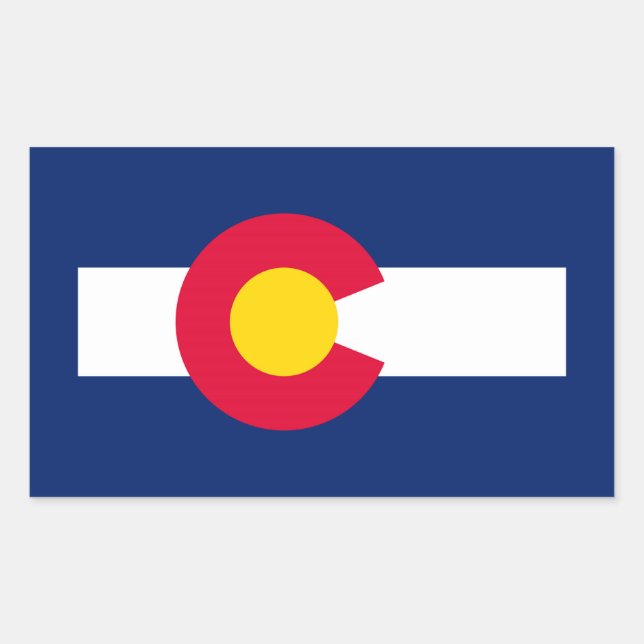 Sticker Rectangulaire Conception du drapeau de l'État du Colorado (Devant)