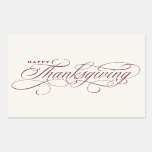 Sticker Rectangulaire Conception élégante de scripts de Bon thanksgiving