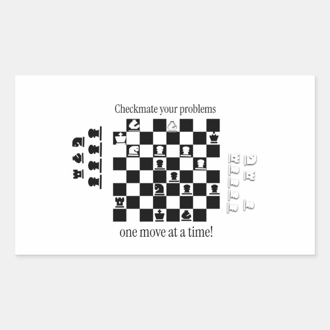 Sticker Rectangulaire Conception Inspirée des Échecs Classiques  (Devant)