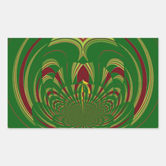 Sticker Rectangulaire Conception Motif de Motif Floral Éthique Africaine (Devant)