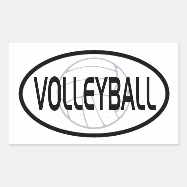 Sticker Rectangulaire Conception ovale de volley-ball (Devant)