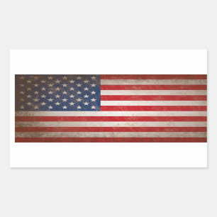 Sticker Rectangulaire Conception patriotique vintage de drapeau
