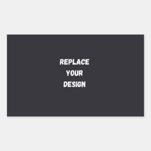 Sticker Rectangulaire Conception simple noire personnalisée Ajouter une 