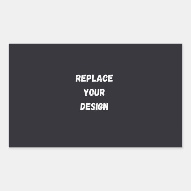 Sticker Rectangulaire Conception simple noire personnalisée Ajouter une  (Devant)