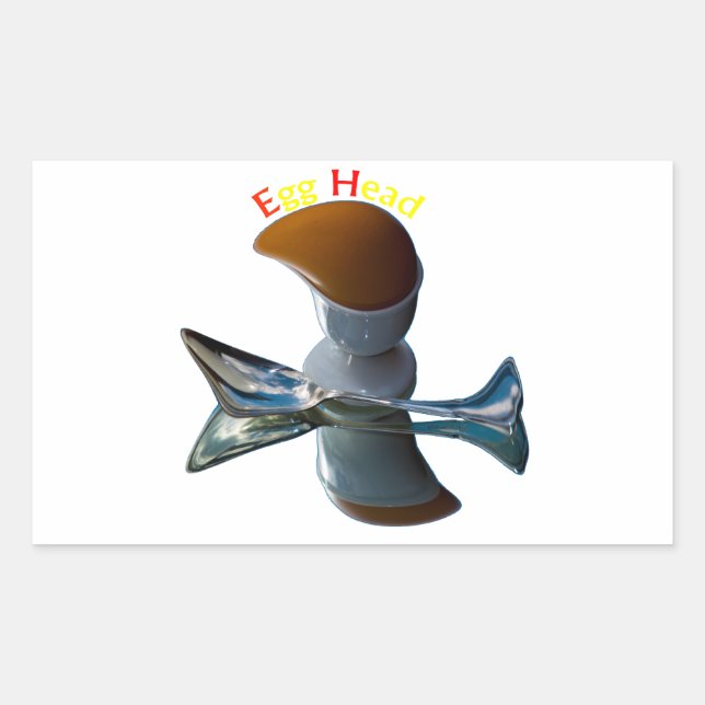 Sticker Rectangulaire Conceptions Bizarres de Tête d'Œuf (Devant)