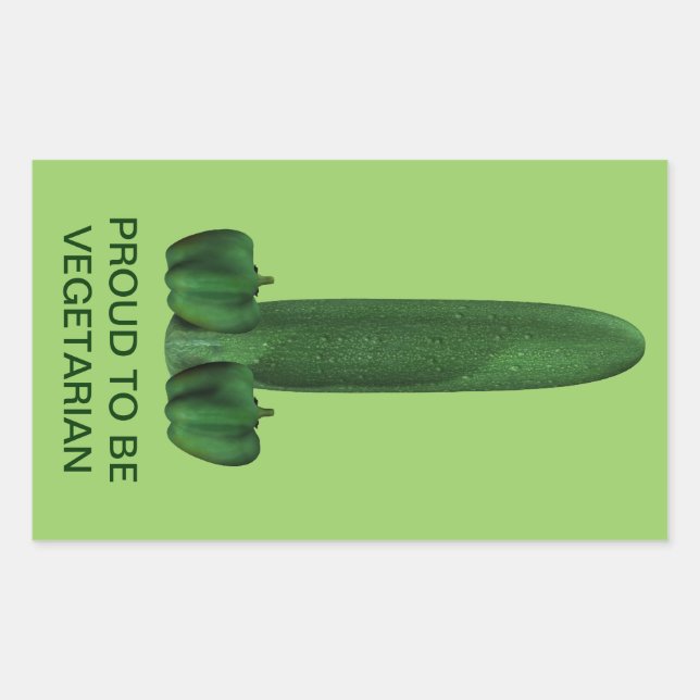 Sticker Rectangulaire Concombre Et Poivrons (Devant)