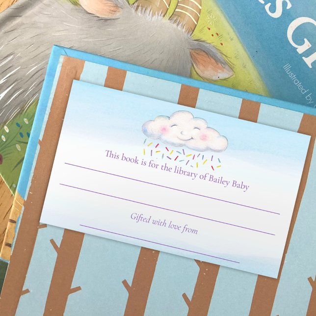 Sticker Rectangulaire Concours de livre d'aquarelle pour bébé nuage (Créateur téléchargé)