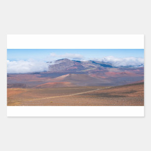 Sticker Rectangulaire cônes de cendres et montagnes au cratère haleakala