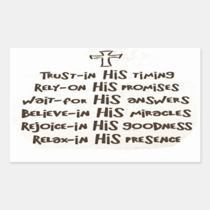 Sticker Rectangulaire Confiance en Dieu