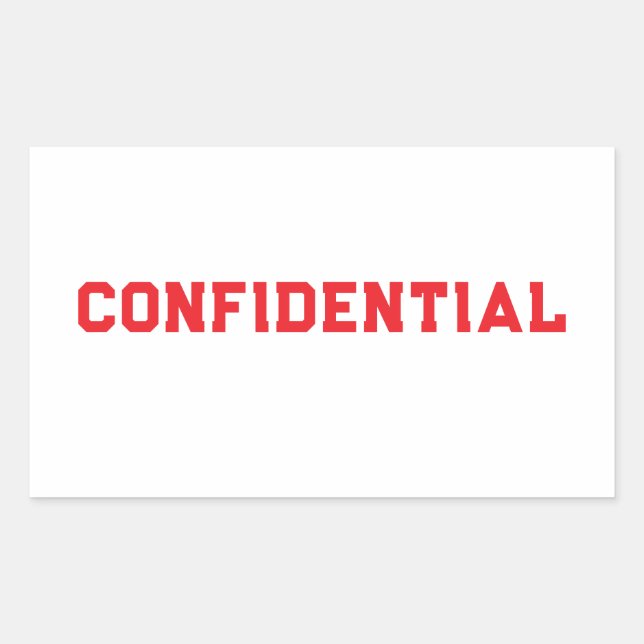 Sticker Rectangulaire Confidentiel (Devant)
