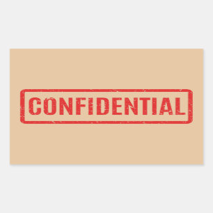 Sticker Rectangulaire Confidentiel Emballé