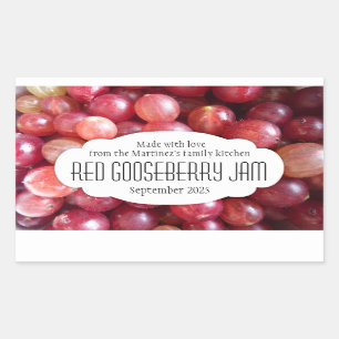 Sticker Rectangulaire Confiture de canneberges rouges ou conserver l'aut