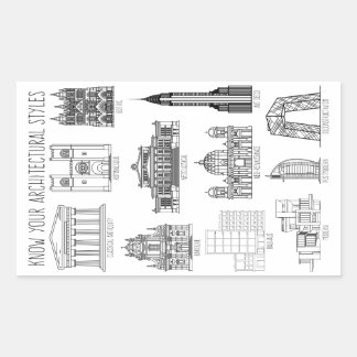 Sticker Rectangulaire Connaissez vos styles architecturaux Bâtiments
