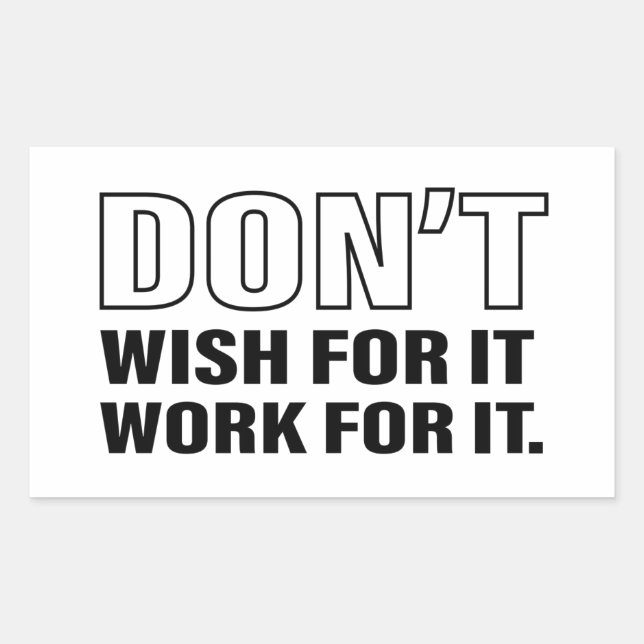 Sticker Rectangulaire Conseils sur la vie de réussite Citation Cool Text (Devant)