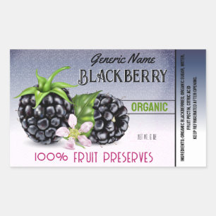 Sticker Rectangulaire Conserve de fruits de mûre