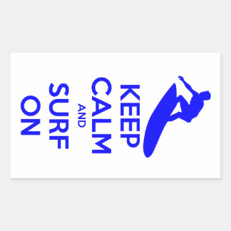 Sticker Rectangulaire Conserver le calme et le Surf