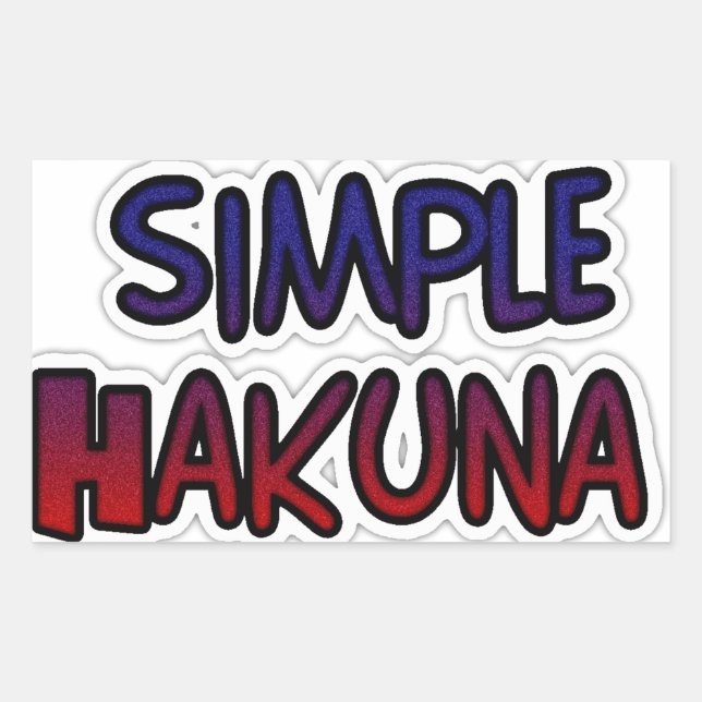 Sticker Rectangulaire Conserver Simple Hakuna Matata Art Print (Devant)