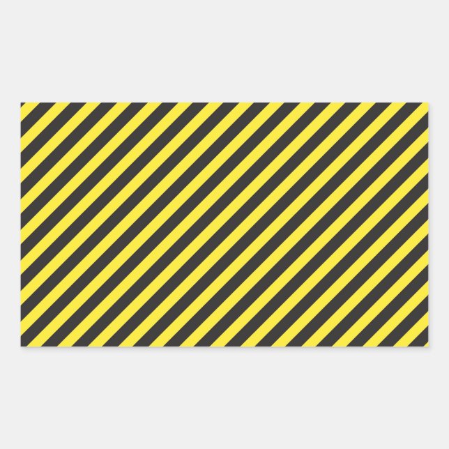 Sticker Rectangulaire Construction par bandes - Diagonale jaune et noire (Devant)