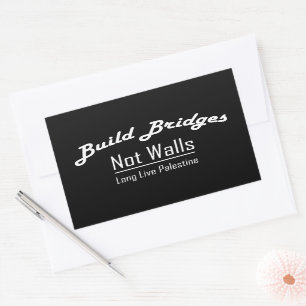 Sticker Rectangulaire Construire des ponts pas des murs - Palestine libr