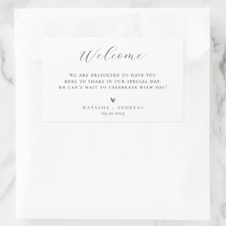 Sticker Rectangulaire Contemporain Chic Minimaliste Bienvenue