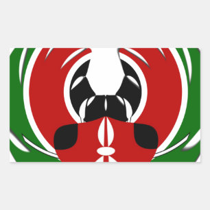 Sticker Rectangulaire Contemporain Edgy Kenyan Drapeau Motif Art Design.