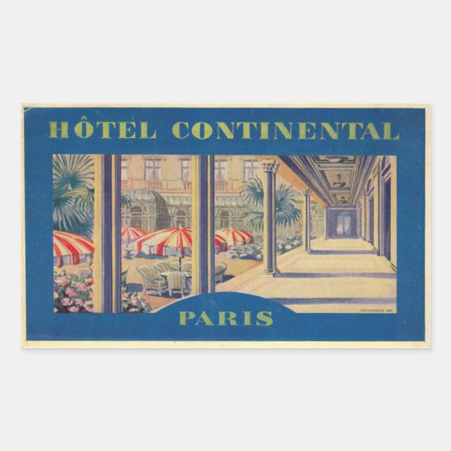 Sticker Rectangulaire Continental Hotel (Paris) (Devant)