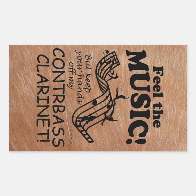 Sticker Rectangulaire Contrabass Clarinet Sens La Musique Rectangulaire  (Devant)