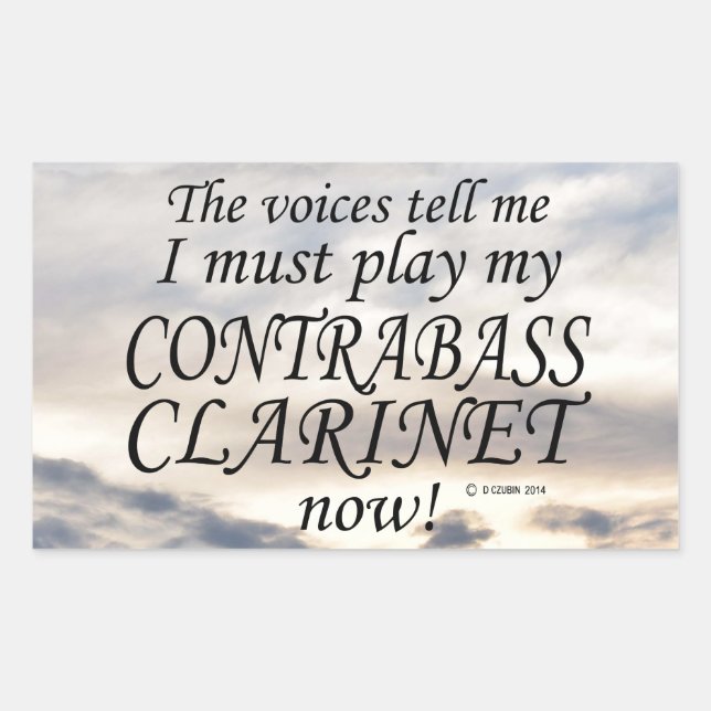 Sticker Rectangulaire Contrabass Clarinet Voices Dire Doit Jouer Rectang (Devant)