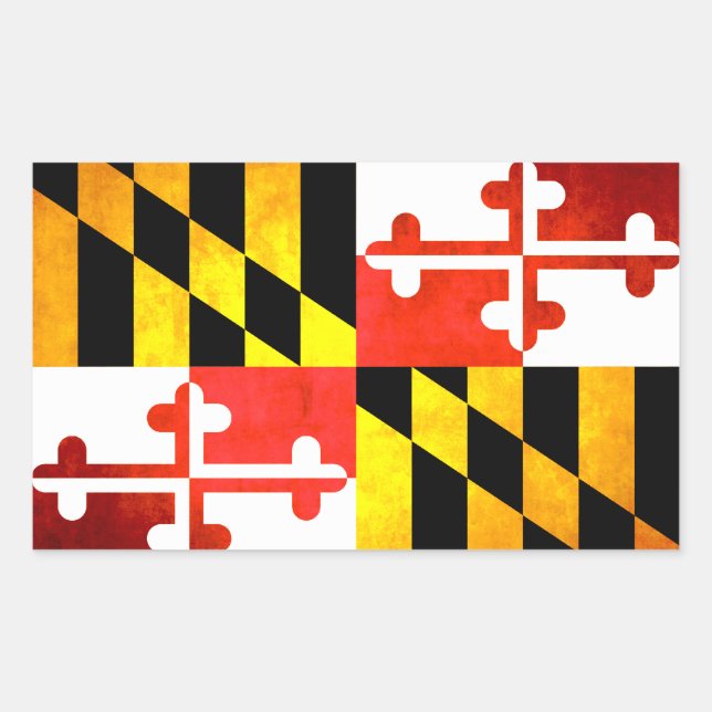 Sticker Rectangulaire Contraste coloré Marylander Drapeau (Devant)
