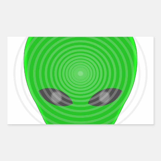 Sticker Rectangulaire Contrôle mental de la tête de l'Alien (Devant)