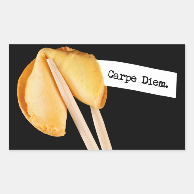Sticker Rectangulaire Cookie Carpe Diem Fortune (Devant)
