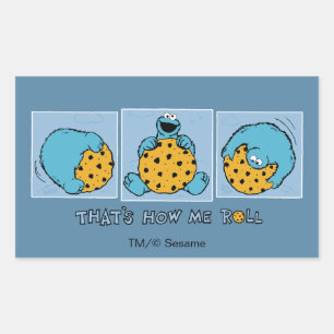 Sticker Rectangulaire Cookie Monster C'est comme ça que je roule