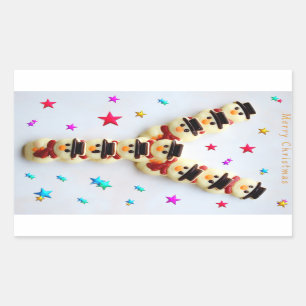 Sticker Rectangulaire Cookies chocolat de Noël enneigés