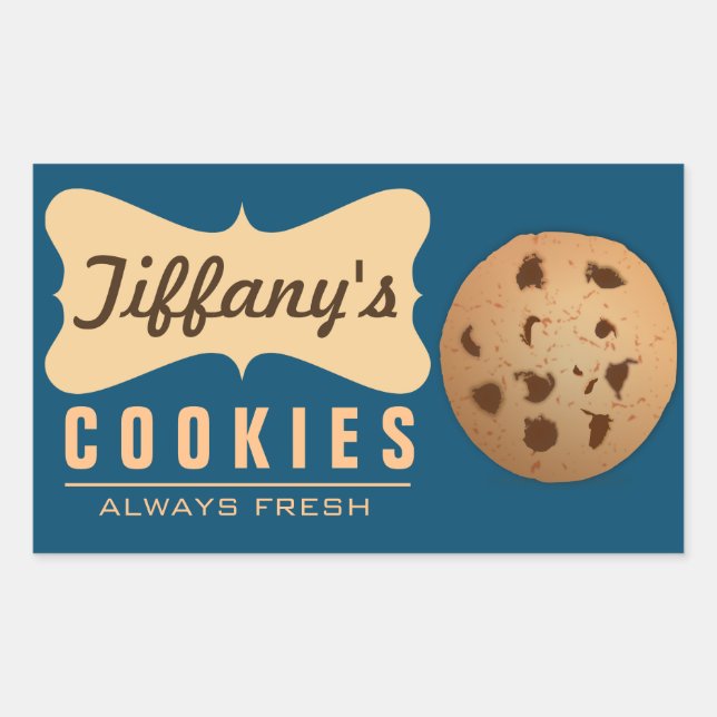 Sticker Rectangulaire Cookies Naturels | Faits Maison | Gourmet | Faits  (Devant)