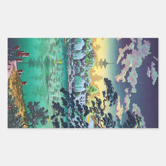 Sticker Rectangulaire Cool japonais Ueno Shinobazu Pond Tsuchiya Koitsu (Devant)