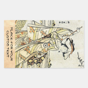 Sticker Rectangulaire Cool japonais vintage ukiyo-e scroll geisha