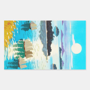 Sticker Rectangulaire Cool oriental japonais Kawai Kenji Sunset Lake