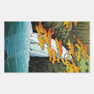 Sticker Rectangulaire Cool oriental japonais Kawase Senju Waterfall art