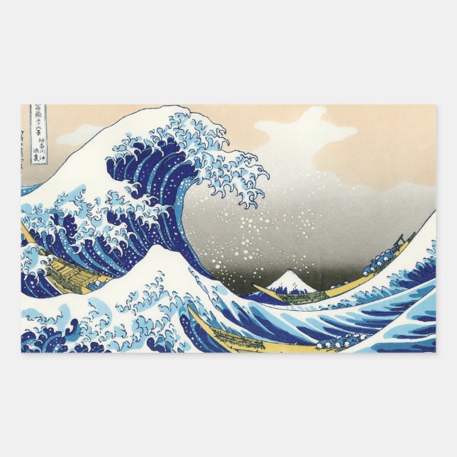 Sticker Rectangulaire Cool orietal japanese classique fuji view art (Devant)