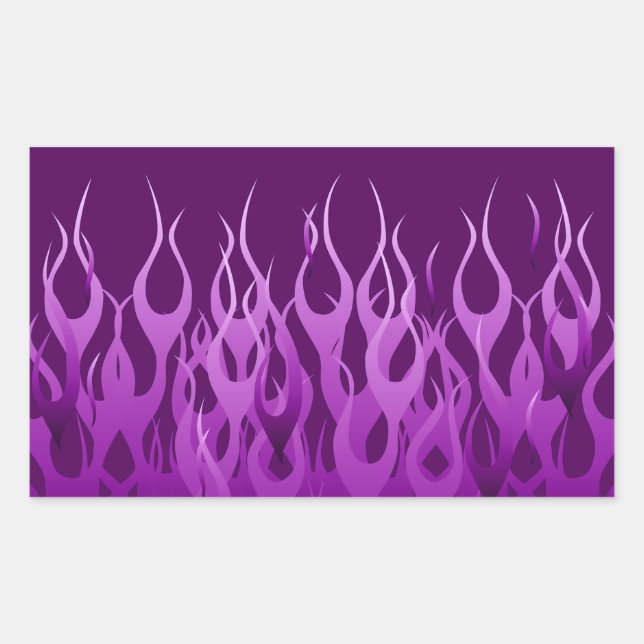 Sticker Rectangulaire Cool Purple Racing Flames Design (Devant)