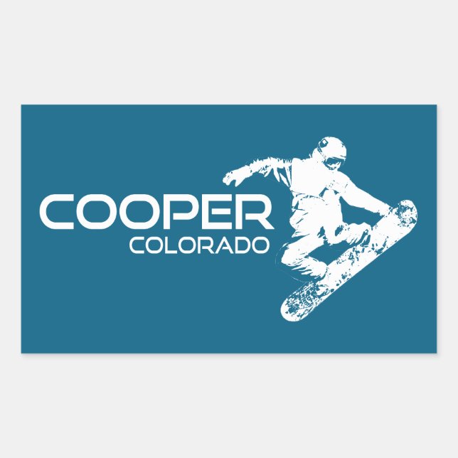 Sticker Rectangulaire Cooper Colorado Snowboardeur (Devant)