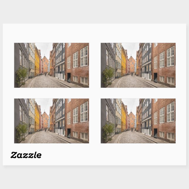 Sticker Rectangulaire Copenhague Danemark (Feuille)
