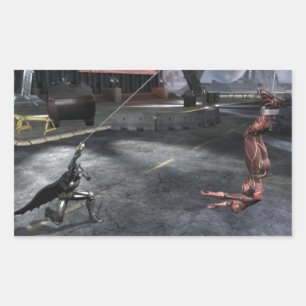 Sticker Rectangulaire Copie d'écran : Batman contre l'éclair