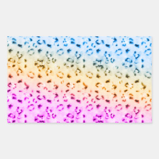 Sticker Rectangulaire Corey Tiger 80s Multicolore Léopard des neiges