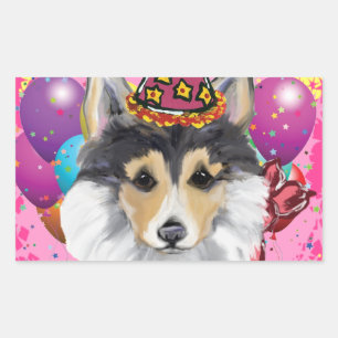 STICKER RECTANGULAIRE CORGI GALLOIS