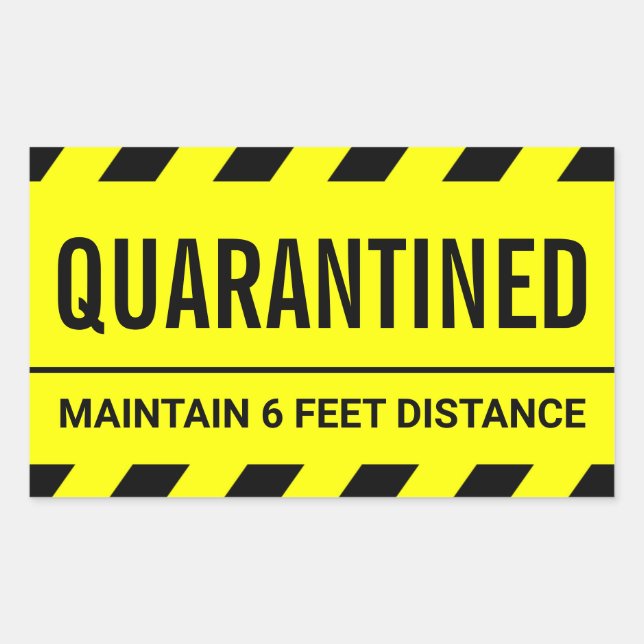 Sticker Rectangulaire Coronavirus Auto-isolement Quarantaine (Devant)