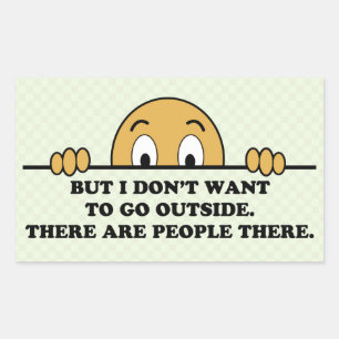 Sticker Rectangulaire Coronavirus d'anxiété sociale drôle