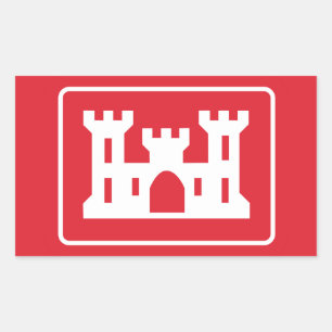 Sticker Rectangulaire Corps des ingénieurs de l'armée américaine DOD Mil